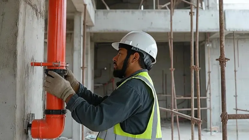 Fire sprinkler worker 