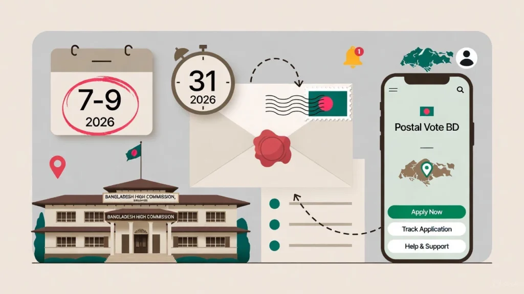 সিঙ্গাপুরে বাংলাদেশি ভোটারদের জন্য পোস্টাল ভোটিং: সম্পূর্ণ নির্দেশিকা ও সময়সূচি