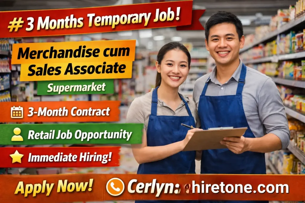 Temporary Sales Associate (3-Month Contract, Supermarket)