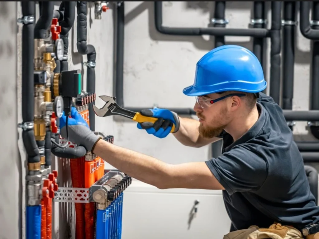 Plumber working